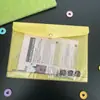 Bolsa para Documentos Transparente de PVC Amarillo, Bolsa para Documentos de Almacenamiento de Datos, Bolsa para Documentos con Broche.