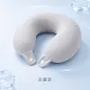 Almohada fresca en forma de U de espuma viscoelástica para avión y viajes largos en coche, almohada de soporte para el cuello portátil, esencial para dormir en viajes, almohada de soporte para el cuello para aliviar el estrés