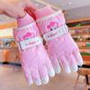 Guantes de esquí para niños Sanrio Kulomi de invierno para bebés, bonitos, cálidos, forrados con vellón, gruesos, impermeables para la nieve para niñas.