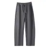 Pantalones deportivos casuales de corte curvo para hombre, ajuste holgado, caída, versátiles, para el día a día y el deporte