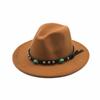 Sombrero de jazz turquesa estilo étnico tibetano moda otoño e invierno sombrero de fieltro cálido de ala ancha sombrero de vaquero occidental sombrero de caballero