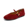 Palmilha de Couro de Ovelha de Primeira Camada Sapatos Mary Jane de Couro Genuíno 2026 Primavera Novo Estilo Sapatos Rasos Casuais Versáteis Retrô Sapatos Femininos