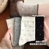 Calcetines de rizo con lunares de encaje, algodón puro para otoño e invierno, calcetines transpirables y absorbentes de sudor hasta la pantorrilla, estilo coreano, modernos y versátiles, marca Zhuji