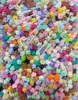 Cuentas espaciadoras de color sólido pintadas en acrílico con agujero recto para cadena de teléfono, pulsera, cuentas con agujero horizontal, cuentas sueltas, accesorios de joyería