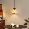 Yadengge Estética de la Dinastía Song Nuevo Estilo Chino Lámpara Colgante Pequeña Restaurante Iluminación China Estilo Zen Dormitorio Nueva Lámpara de Madera Creativa de la Dinastía Song