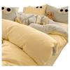 Juego de Cama de Algodón Lavado de Cuatro Piezas para Todas las Estaciones, Funda de Edredón para Dormitorio de Estudiante, Juego de Cama Individual de Tres Piezas