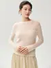 Nuevo Suéter de Punto de Seda y Cachemira con Cuello Redondo para Mujer Otoño/Invierno 2026 Suéter Hueco Suave Agradable a la Piel Capa Base