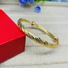 Pulsera doble push-pull de 6 piezas al por mayor, pulsera lisa de imitación dorada, pulsera étnica de latón chapado en oro para mujer
