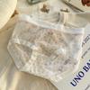 Ropa Interior Sin Costuras Estilo Japonés de Encaje para Niñas Calzoncillos de Malla Transparente de Ácido Poliláctico con Entrepierna de Cintura Media para Mujer 2025