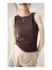 Venta al por mayor del fabricante Moda de verano Nuevo estilo Top de canalé para mujer sin hombros Sencillo Moldeador Francés Sin mangas Camiseta sin mangas Moderno