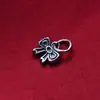 Colgante de abanico de plata pura S925, lazo, colgante DIY de croissant, pulsera de perlas de cristal, accesorios hechos a mano al por mayor