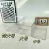 Caja de almacenamiento transparente acrílica, caja de almacenamiento de escritorio para libros, contenedor de almacenamiento, estantería, cesta de almacenamiento de aspecto elegante para estudiantes