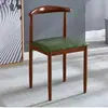 Silla de Comedor Nórdica, Silla de Cuerno de Hierro Imitación Madera Maciza, Taburete para Dormitorio en Casa, Silla de Escritorio Simple con Respaldo, Mesa y Silla de Comedor
