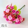 Venta al por mayor del fabricante rosa de diamante de 21 cabezas, rosa pequeña de color resorte de 7 pétalos, capullo de rosa pequeño, flor artificial, flor artificial de plástico