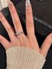 Anillo Ovalado de Circonita Estrella de Plata de Ley S925 para Mujer Diseño Nicho Lujo Ligero Retro de Alta Gama Color Libre Anillo