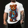 Camiseta Divertida de Dibujos Animados para Hombre Estampado 3D Manga Corta Ropa Urbana Casual de Verano Camiseta Oversize Suministro Directo de Fábrica