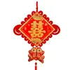 Nudo Chino Nuevo Doble Felicidad Colgante Wang Zheng para Decoración de Sala de Estar Puerta de Entrada Decoración de Boda Venta al por Mayor