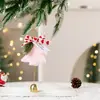 Popular Colgante de Campana de Peluche para Árbol de Navidad Transfronterizo Decoración de Árbol de Navidad Colgante de Campana con Lazo Decoración Navideña