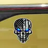 Pegatinas de calavera con bandera americana transfronterizas para coche, pegatinas reflectantes para coche, pegatinas de modificación para casco de motocicleta, pegatinas para carrocería de coche, calcomanías decorativas