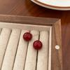 Brincos Pérola Branca Vermelha Estilo Retro Hong Kong Feminino Leve Luxo Perfuradores de Orelha de Ponta para Dormir Sem Brincos