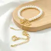 Chapado en oro, fuerte retención del color, cadena de extensión en forma de corazón con incrustaciones de circonita, accesorios para pulsera y collar de perlas DIY