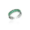 Anillo Geométrico de Zirconia Cúbica de Colores Chapado en Oro de 18K Estilo Lujo Ligero Vintage Anillo de Cristal Retro Artístico