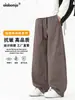 Pantalones de pierna ancha estilo americano OLA para hombre, marca de moda otoño e invierno, cordón, cómodos, versátiles, con caída, algodón puro, casual, largos