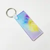 Chaveiro de Acrílico Revestido para Sublimação, Consumíveis em Branco, Lembrança DIY, Pingente de Metal, Pingente para Transferência Térmica