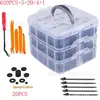 Caja de regalo de 3 capas con 620 piezas 16 tipos de sujetadores para kit de reparación de parachoques de coche tornillos de expansión clip hebilla mixtos