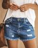 Gm2631 # Moda Verão Europeia e Americana Comércio Exterior Transfronteiriço Shorts Jeans Rasgados com Franjas Hot Pants Feminino Cintura Alta Emagrecedor
