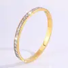 Pulseira de aço titânio fileira de strass moissanita banho a vácuo pulseira para meninas alto padrão moda europeia e americana não desbota pulseira