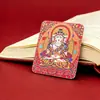 Núcleo de Pintura Thangka Dourado Bordado e Pintado à Mão com Amuletos de Buda, Pingente da Montanha Wutai, Signo de Serpente, Colar Tridimensional de Manjushri e Samantabhadra, Amitabha