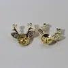 Accesorios para aretes DIY aguja de plata S925 circonita redonda forma de ciervo retenedor de color arete de perla soporte vacío outlet de fábrica