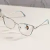 Armações de óculos estilo gatinho da moda, armações de óculos lisas da moda europeias e americanas, óculos fotocromáticos anti-luz azul de metal para comércio exterior transfronteiriço