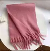 Bufanda Nueva de Mohair Suave y Ceroso de Color Sólido para Mujer Invierno Versátil Espesada Imitación Cachemir Chal Estilo Coreano Cuello Cálido Moda