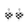 Pendientes de Amor Negros Más Vendidos Transfronterizos Traje Pendientes Cuadrados Blanco y Negro Geométricos Tipo C para Mujer Estilo Ins Europeo y Americano Juego de 5 Piezas
