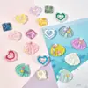 Pegamento cremoso resina accesorios diy mano simulación perla vieira transparente amor cristal de agua caja accesorios