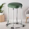 Mesa de jantar de 46 cm de altura com estrutura de aço reforçada, design popular, aço inoxidável espessado e reforçado, banqueta alta estilosa para uso doméstico, banqueta redonda