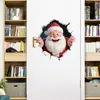 Adesivos de Porta de Natal da Amazon Transfronteiriços Adesivos do Papai Noel Autoadesivos Decoração de Feriado Layout de Atmosfera Adesivos de Parede