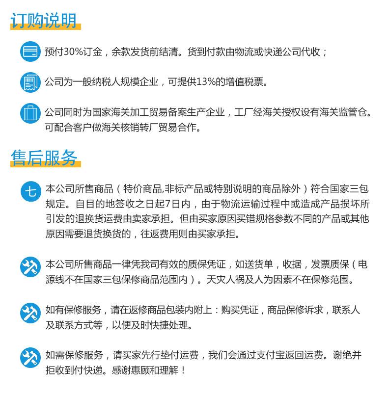 订购说明及售后服务