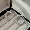 925 Sterling Silver Estilo Coreano Design de Nicho Retro Simples Torcido Brincos Artesanais Estilo Coreano INS Blogger Brincos
