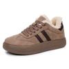 Sapatos Esportivos Casuais Femininos 2025 Inverno Novo Plush Retrô Versátil Sola Macia Antiderrapante Confortáveis