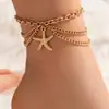 Joia de Moda Europeia e Americana Transfronteiriça de Alto Padrão, Tornozeleira Feminina com Design de Nicho, Borla Personalizada, Pingente em Forma de Cobra e Coração