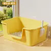 Arenero para gatos extragrande antisalpicaduras, inodoro gigante abierto para gatos, arenero extragrande para gatos