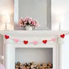Nuevo producto transfronterizo: Guirnalda de Cuentas de Madera con Corazones de Fieltro para Decoración Colgante del Día de San Valentín, Decoración Romántica de Bandeja en Capas con Cuentas