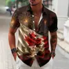 Comércio Exterior Amazon Venda Quente Camisa Masculina com Estampa Digital 3D Dia Nacional Canadense Manga Curta com Bolso Canguru Calças