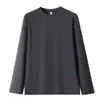 Camiseta base térmica de cuello redondo amigable con la piel para hombre, engrosada para otoño e invierno, cálida y con forro polar, camiseta de manga larga para usar en capas