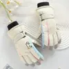 Guantes de Esquí para Mujer, Diseño de Cachorro de Dibujos Animados, Ciclismo al Aire Libre para Estudiantes, A Prueba de Frío, Forrados de Felpa, Engrosados, Compatibles con Pantalla Táctil, Guantes Cálidos de Invierno