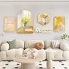 Sala de Estar Nórdica Sofá Parede de Fundo Decoração Pintura Estilo Creme Fresco Pendurado Quadro Floral Pastoral Pendurado na Parede Combinação Mural