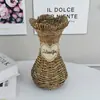 Cesta de Flores de Palha para Sala de Estar Venda por Atacado Vaso de Decoração de Interiores Nórdico Vaso para Floricultura Vaso de Flores Secas Cesta de Armazenamento Criativa Decorativa